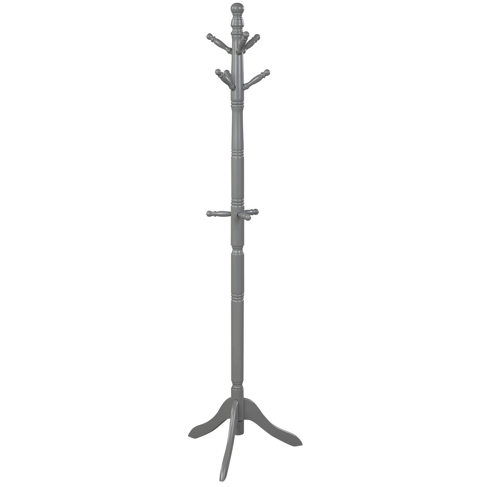  Wood Coat Rack, Grey - Tangkula
