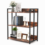Tangkula Bookshelf, 5 Tier Industrial Book Shelf with Adjustable Shelves and Metal Frame
