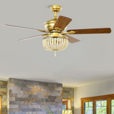 Tangkula 52" Ceiling Fan with Lights and Remote Control, Retro Lighting Ceiling Fan with 5 Blades, ETL Certification, 3 Speeds