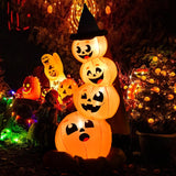 7 Ft Halloween Inflatable Stacked Pumpkins with Build-in LED Lights & Blower