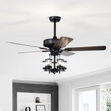 50-Inch Ceiling Fan Light, Classic Ceiling Fan Lamp with 5 Explosion-proof Glass Lampshades