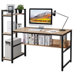 Computer Desk with 4 Shelves - Tangkula