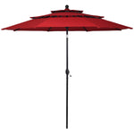 10 ft patio umbrella near me 10 ft 3 Tier Patio Umbrella, Outdoor Umbrella W/Double Vented, Burgundy