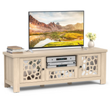Tangkula TV Stand for 60 Inch TVs, Retro Entertainment Center, TV Console Cabinet w/Open Shelf & Drawer & Cable Hole