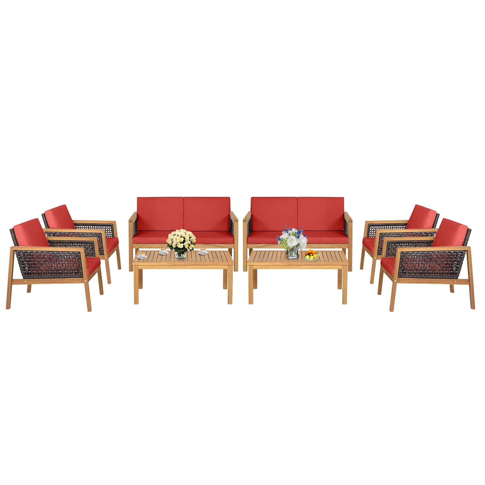 Tangkula Outdoor Acacia Wood Furniture Set - Tangkula