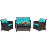 4 or 8 piece Patio Furniture Set - Tangkula