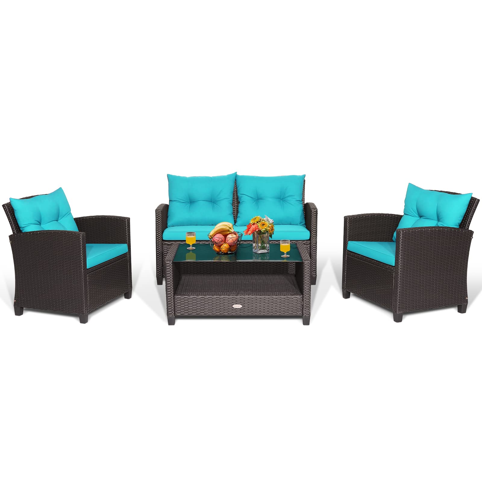 4 or 8 piece Patio Furniture Set - Tangkula