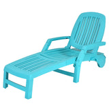 Outdoor Chaise Lounge Chair, 5-Position Adjustable Recliner with Storage Box and Flexible Wheels