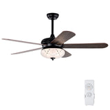Tangkula 52 Inches Ceiling Fan with Remote Control, Indoor Ceiling Fan with 2 Downrods