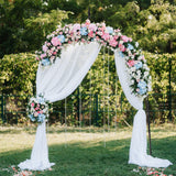 8.4 Ft Gothic Garden Arbor, Metal Arbor Trellis for Climbing Plants, Roses, Vines