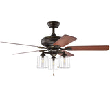 Tangkula Ceiling Fan with Lights 52 Inch, Industrial Pull Chain Ceiling Fan with Lighting