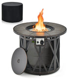 Tangkula 32 Inch Patio Round Fire Pit Table