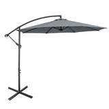 Tangkula 10 FT Patio Offset Umbrella with 8 Ribs, Outdoor Cantilever Umbrella with Cross Base and Crank