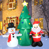 Tangkula 6 FT Inflatable Christmas Tree with Santa Claus & Snowman, Blow Up Christmas Decoration