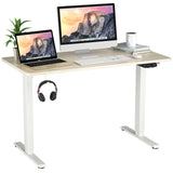 Electric Dual Motor Standing Desk, 48 x 24/48 x 30 Inch Height Adjustable Sit Stand Computer Workstation