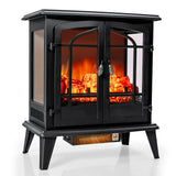 Tangkula 25 Inches Electric Fireplace Stove, 1400 W Freestanding Fireplace Heater