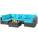 7-Piece Patio Furniture Set, Outdoor Sectional PE Rattan Sofa Set