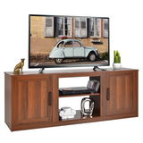 Tangkula Farmhouse TV Stand with Double Barn Doors