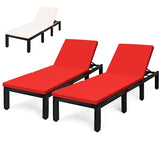 Tangkula Patio Wicker Lounge Chair, Outdoor Rattan Adjustable Reclining Backrest Lounger Chairs