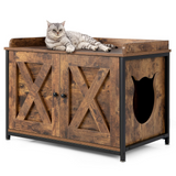 Tangkula Cat Litter Box Enclosure with Double Doors