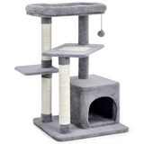 Tangkula Cat Tree for Indoor Cats, 33.5 inch Multi-Level Cat Tower W/Scratching Posts