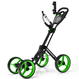 Tangkula Golf Push Pull Cart, Lightweight Aluminum Collapsible Golf Push Cart with 4 Wheels