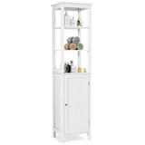Tangkula Bathroom Tall Cabinet, Bathroom Storage Floor Cabinet with 3-Level Adjustable Shelf