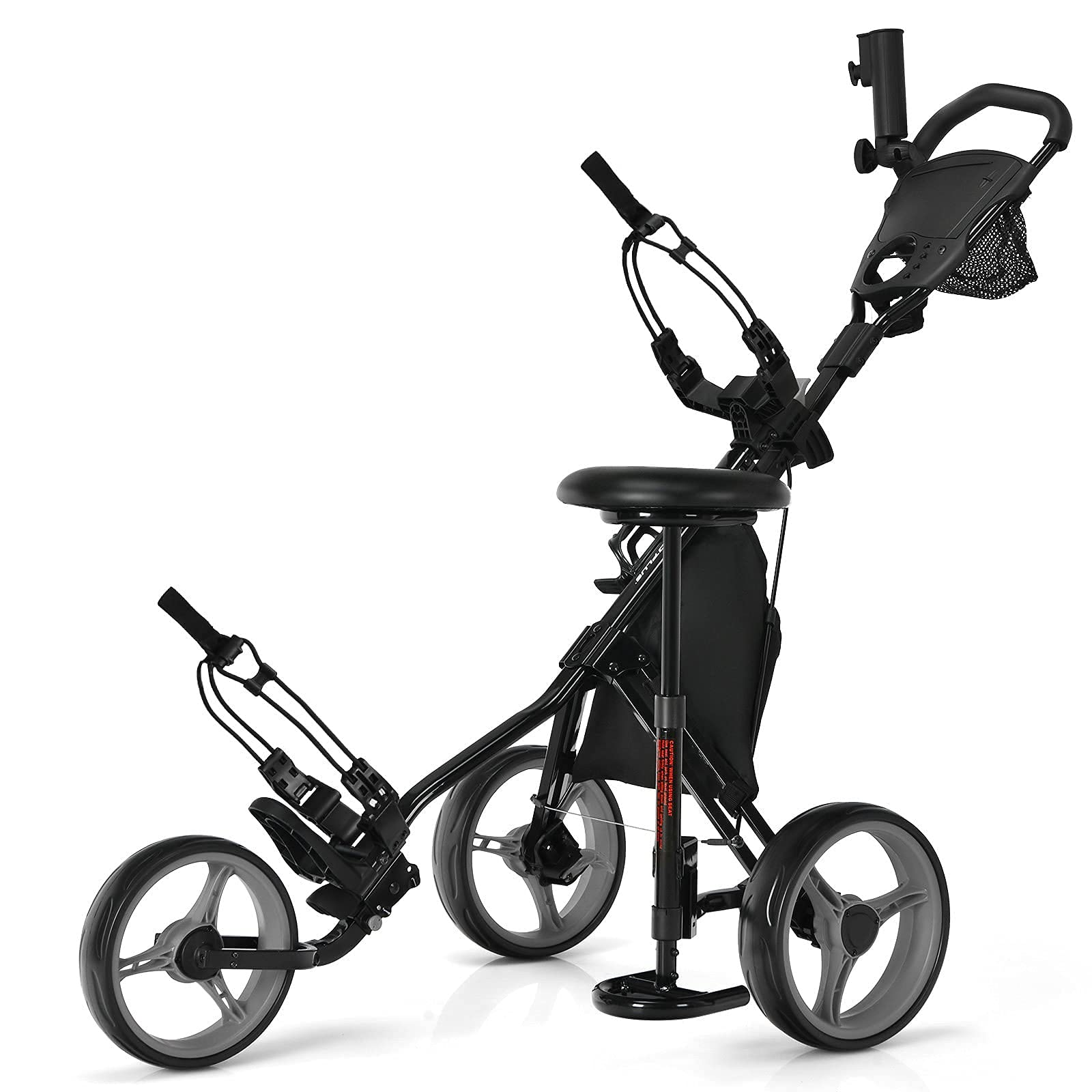 Tangkula Golf Push Pull Cart with Seat