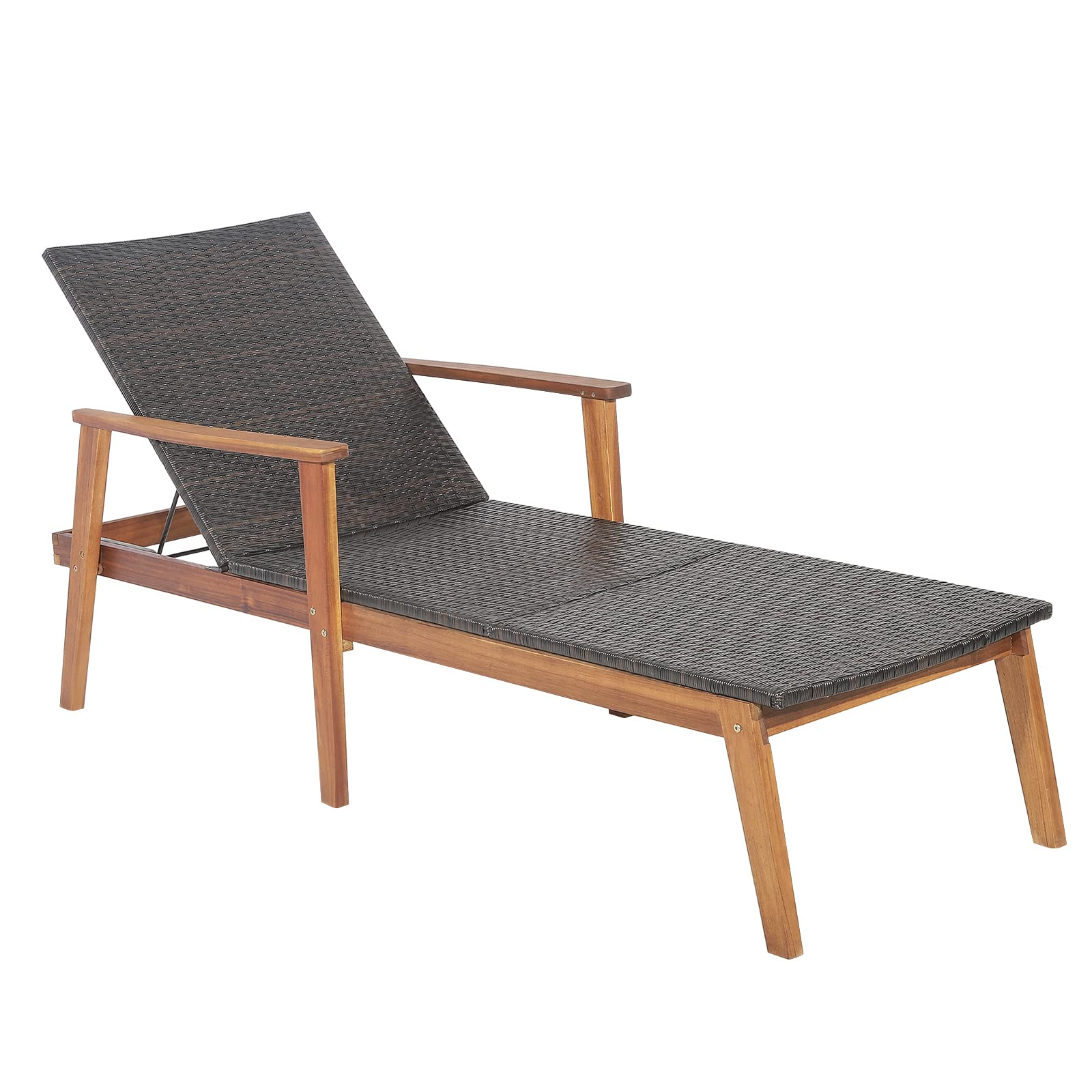4-Position Adjustable Recliner with Fully Flat Position - Tangkula