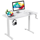 Manual Height Adjustable Standing Desk, 48" x 24" Crank Sit to Stand Desk