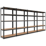 Tangkula Metal Storage Shelves, Heavy Duty Steel 5 Tier, Garage Organization Storage Rack, 36"Lx16''Wx72"H