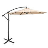 Tangkula 10 FT Patio Offset Umbrella with 8 Ribs, Outdoor Cantilever Umbrella with Cross Base and Crank