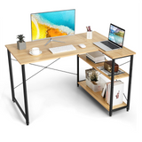 Tangkula L-Shaped Computer Desk with Reversible Shelves