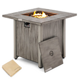 Tangkula 28 Inches Propane Fire Pit, Patiojoy 40,000 BTU Gas Fire Pit Table with Lid