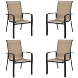 PATIOJOY Patio Stackable Dining Armchairs, Outdoor Chairs W/Seat Cushions