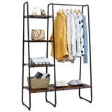 Tangkula Garment Rack with Shelves, Clothes Rack with 5 Shelves & Hanging Bar