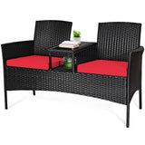 Wicker Patio Conversation Furniture Set - Tangkula
