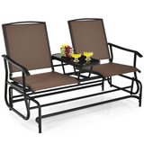 Tangkula 2 Person Swing Glider Chair, Patio Rocking Loveseat