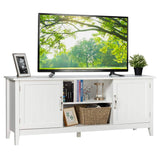 Farmhouse Wood Barn Door TV Stand for TV's up to 65" Flat Screen, Living Room Media Console Storage Cabinet with