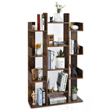 Tangkula Freestanding Tree Bookshelf, Corner Storage Organizer with 13 Open Shelves