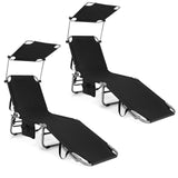Tangkula Outdoor Folding Chaise Lounge Chair, 5-Fold Reclining Beach Chair