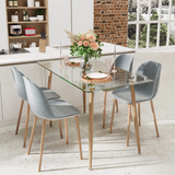 Tangkula 5 Pieces Dining Room Table Set, Modern Table & Chair Set for 4