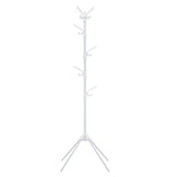 Tangkula Free Standing Coat Rack, Entryway Coat Tree with Detachable Hooks & Foldable legs (White)