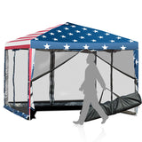 10x10 ft Pop-Up Canopy Tent w/ Netting, Outdoor Canopy Tent with Carry Bag