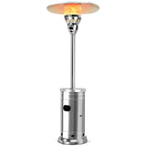 48,000 BTU Outdoor Patio Heater with Wheels, Stainless Steel Propane Heater with Tip-Over & Flameout Protection