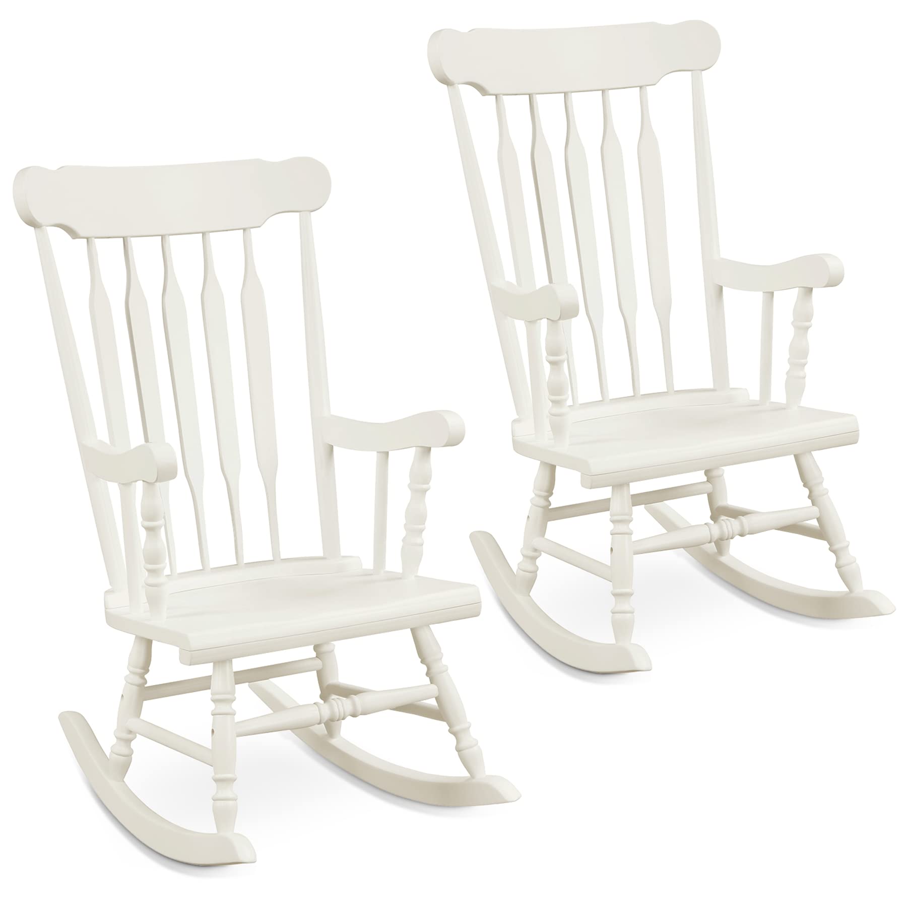 Patio Rocking Chair Solid Wood - Tangkula