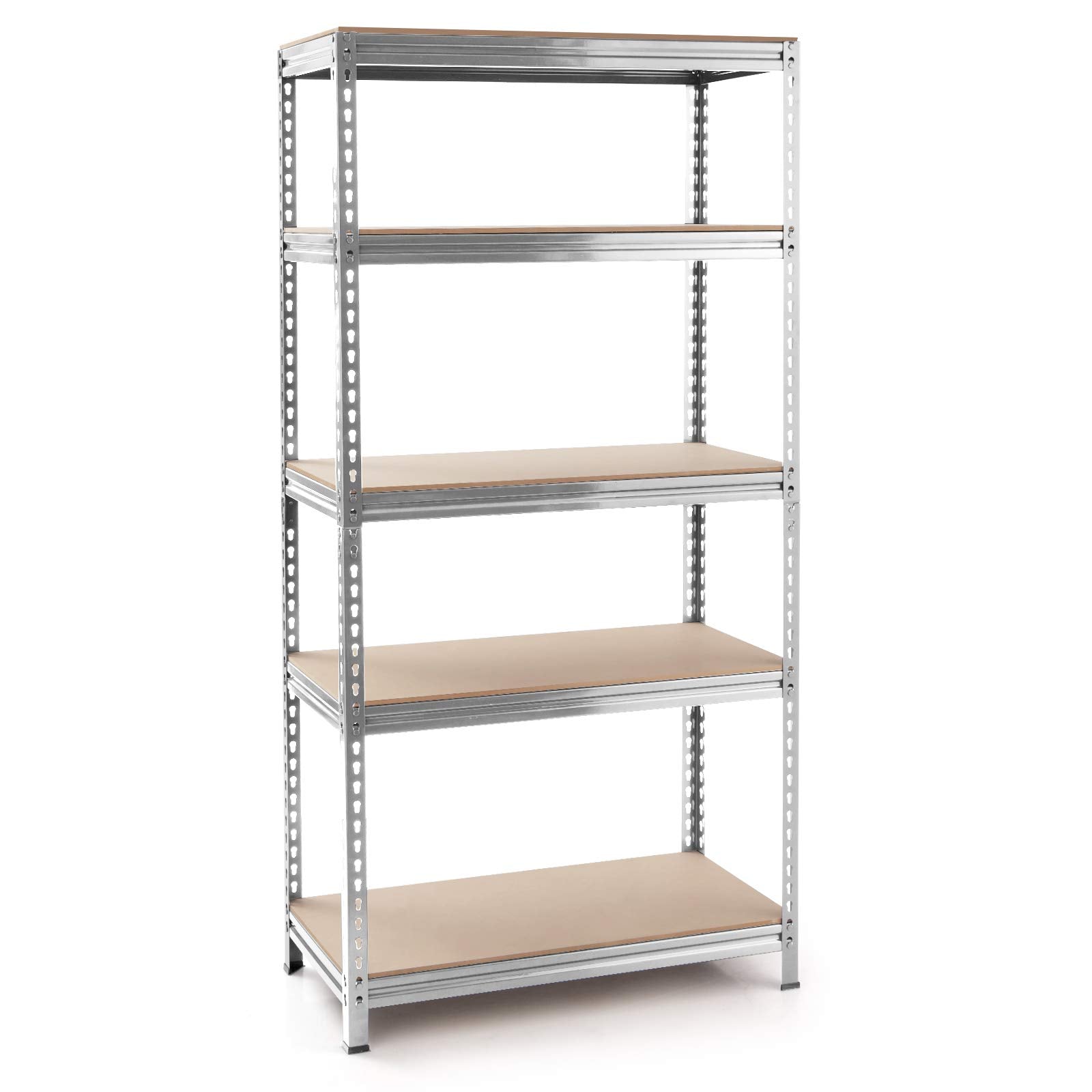 Tangkula 5-Tier Steel Storage Shelves, 73" Heavy Duty Garage Shelf with Adjustable Shelves