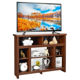 Tangkula Corner TV Stand for TVs up to 48 Inch, Farmhouse Wood Entertainment Center