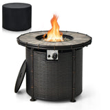 Tangkula 32 Inch Patio Round Fire Pit Table