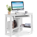 Corner Computer Desk, White - Tangkula